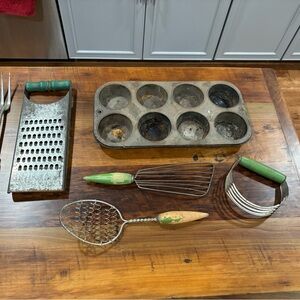 Primitive Antique Farmhouse Kitchen Utensil Lot - Simplex Shredder